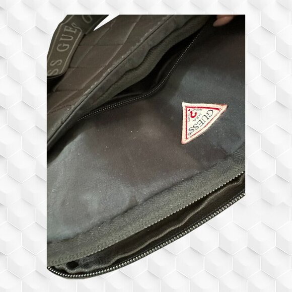 Guess Black Laptop Bag with Quilted Texture and Adjustable Strap - Picture 6 of 10